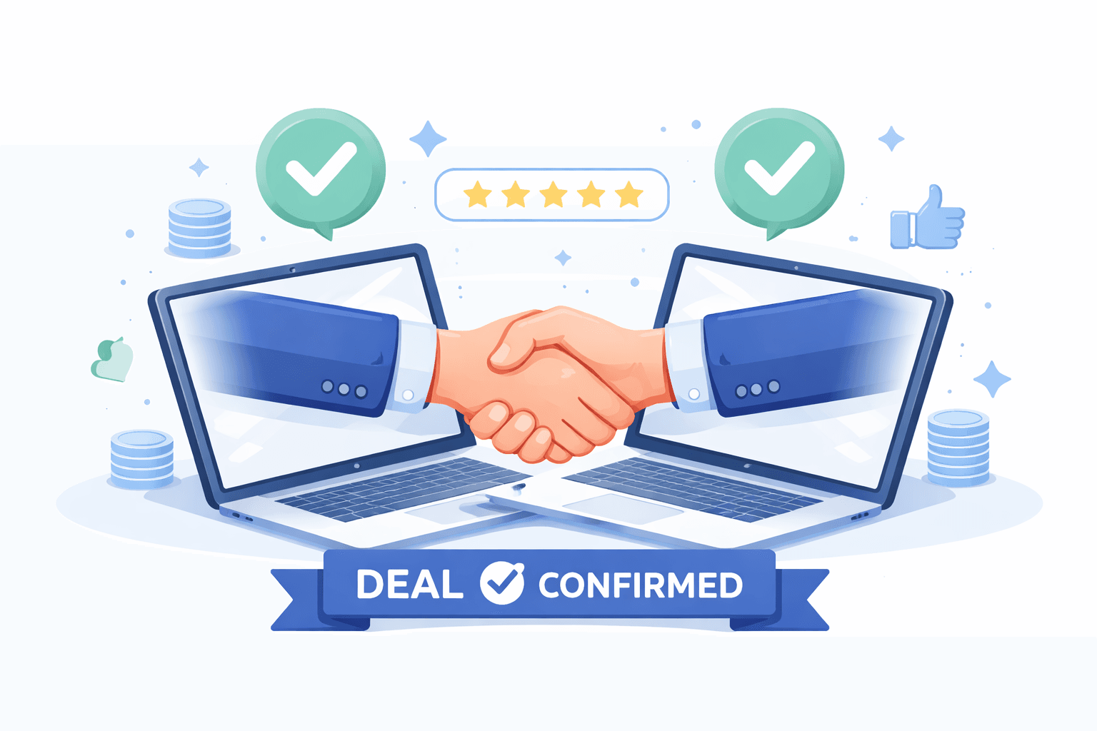 Successful business match with deal confirmed