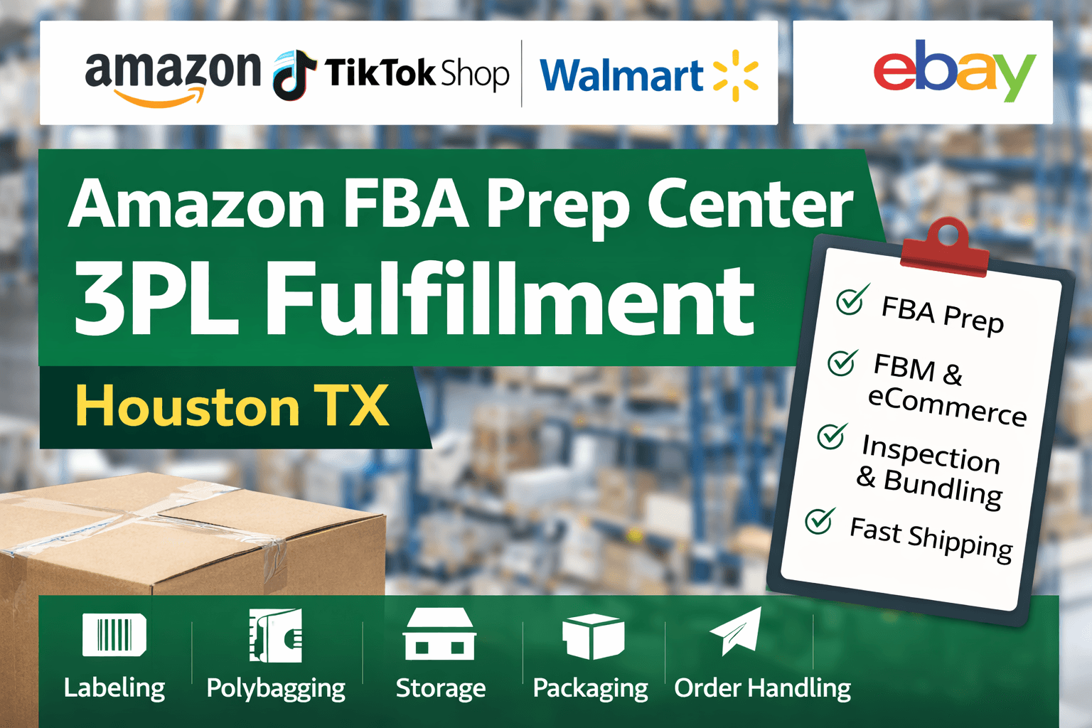 US Based Amazon FBA Prep Center & 3PL Fulfillment – Houston, TX